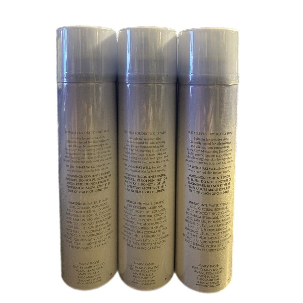 6 PC LOT Mary Kay MOISTURIZING SHAVE CREAM 6.5 oz Net Wt each NEW/SEALED - Picture 2 of 3